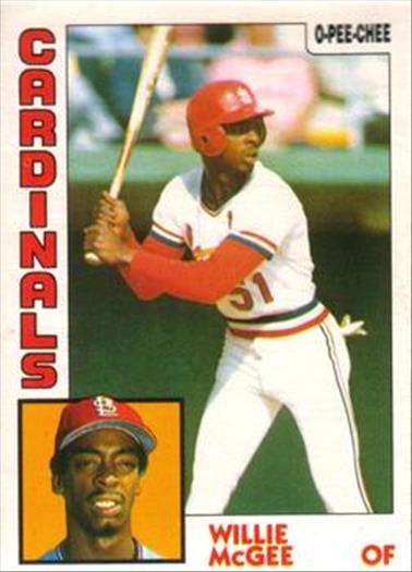 1984 O-Pee-Chee Baseball Cards 310     Willie McGee